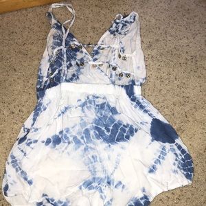 Tie dye romper coin beads